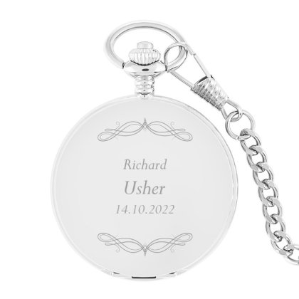 Engraved Pocket Watch - Usher Swirl