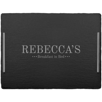 Personalised Breakfast In Bed Slate Serving Tray