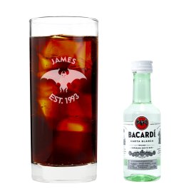 PERSONALISED BACARDI GLASS BACARDI AND COKE GLASS MOTHER OF THE BRIDE GIFT 