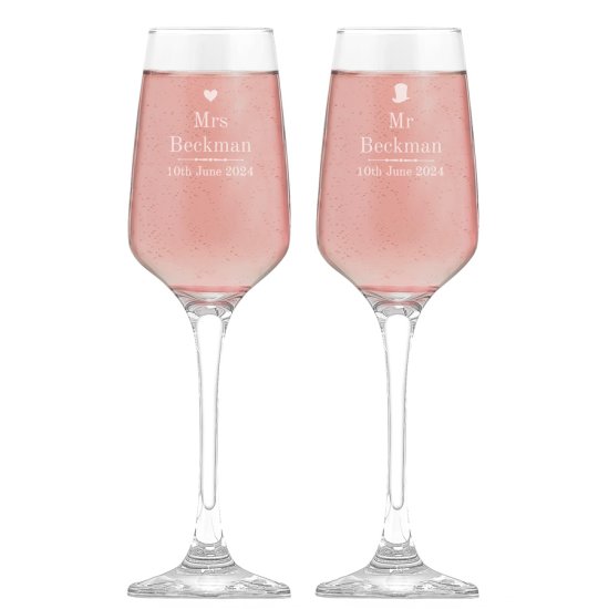 Decorative Wedding Personalised Elegance Flute Set