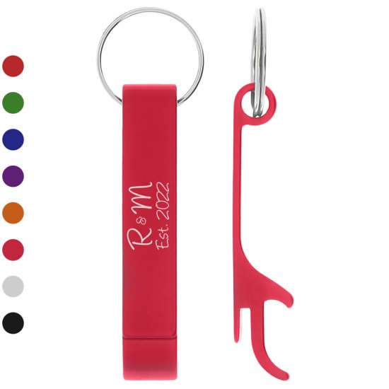 Engraved Bottle Opener Keyring - Established Couple