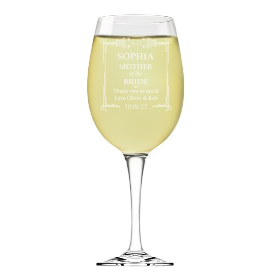 Engraved Wine Glass - Classic Frame Design