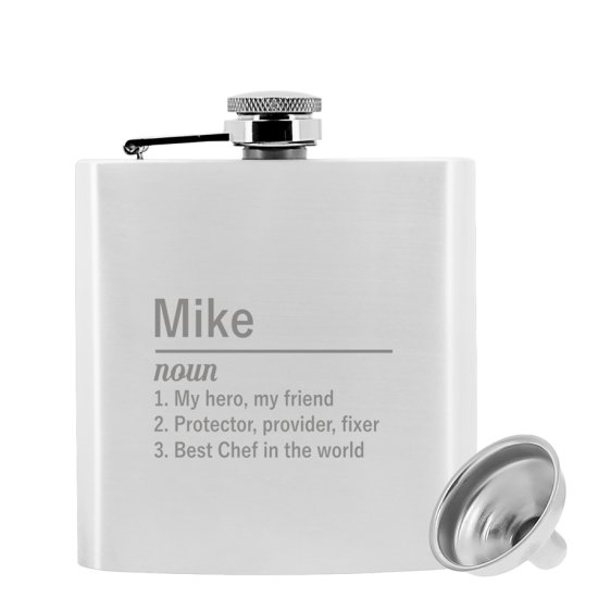 Engraved Definition Hip Flask