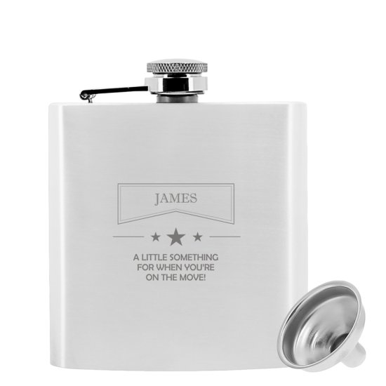 Personalised Hip Flask - Stars Design