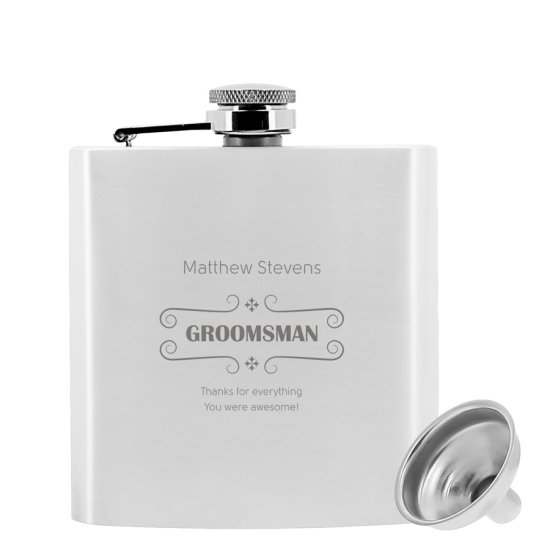 Personalised Hip Flask - Wedding Scroll