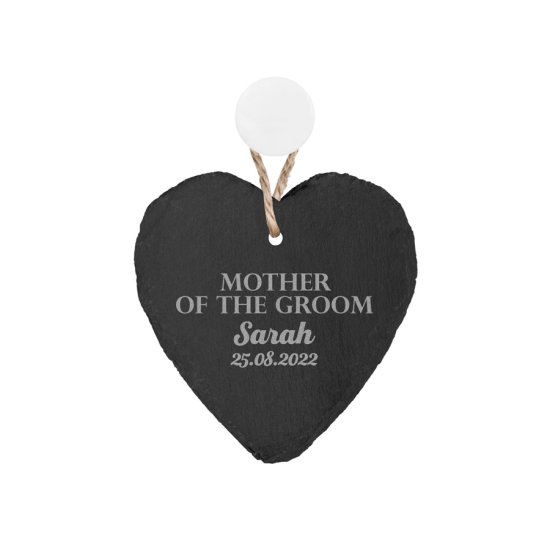 Engraved Heart Slate Keepsake - Mother Of The Groom