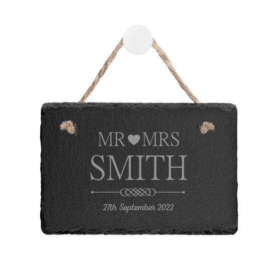 Engraved Mr and Mrs Slate Door Plaque