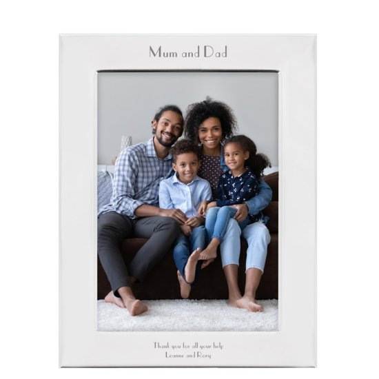 Engraved Mum and Dad Silver Photo Frame - 7x5 - Photo 2