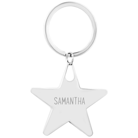 Engraved Name Star Keyring