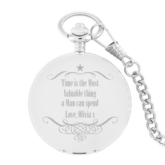 Engraved Pocket Watch - Star Design