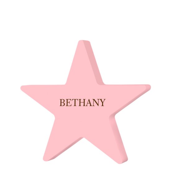 Personalised Wooden Pink Star Name Keepsake
