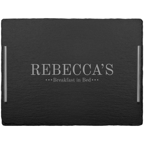 Personalised Breakfast In Bed Slate Serving Tray