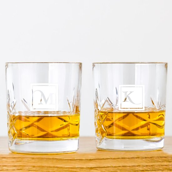 Personalised Cut Glass Tumblers - Initials