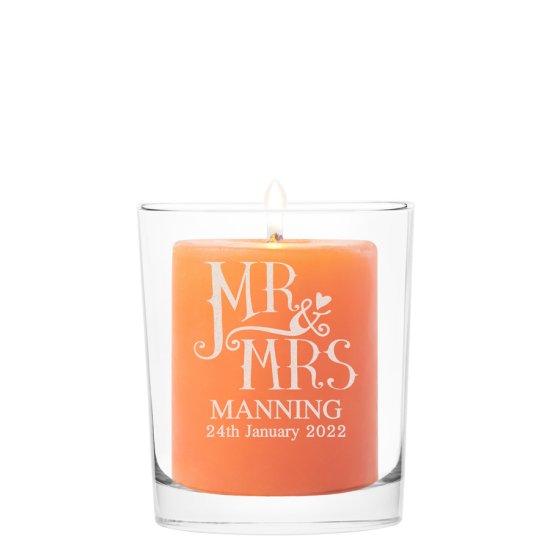 Personalised Dotty Mr and Mrs Votive Candle Holder