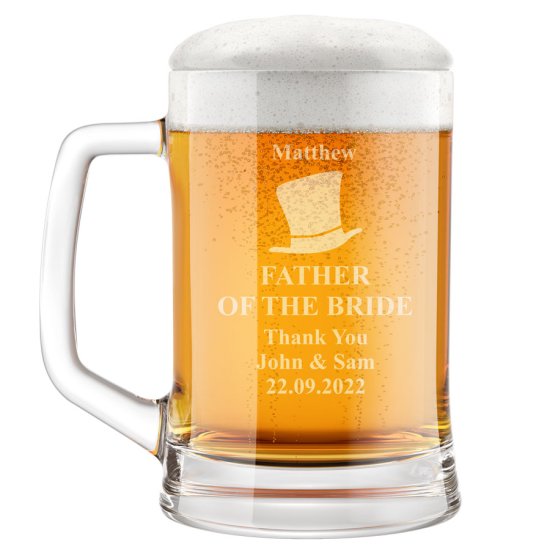 Personalised Father of the Bride Beer Tankard
