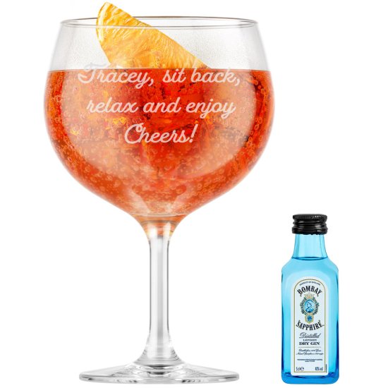 Personalised Glass & Gin Set Bombay