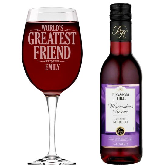 Personalised Glass & Wine Set - World's Greatest Red