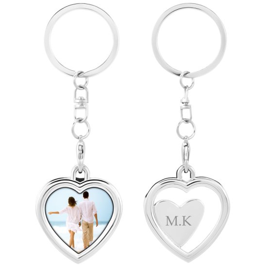 Personalised Heart Photo Keyring - Initials