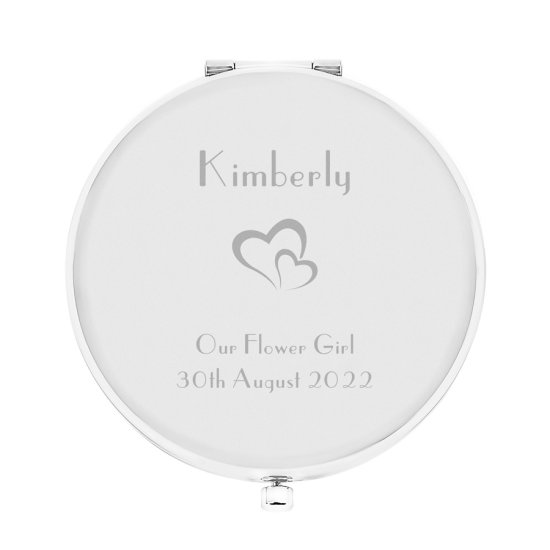 Personalised Hearts Compact Mirror