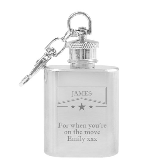 Personalised Keyring Flask - Stars Design
