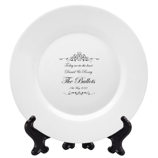 Personalised Plate for Couples - Ornate Swirl Design
