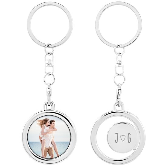 Personalised Round Love Photo Keyring