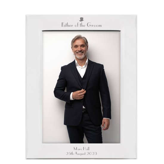 Personalised Silver Plated Photo Frame - Wedding Top Hat 