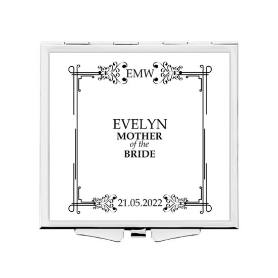 Personalised Square Compact Mirror - Classic Frame Design Mother of...