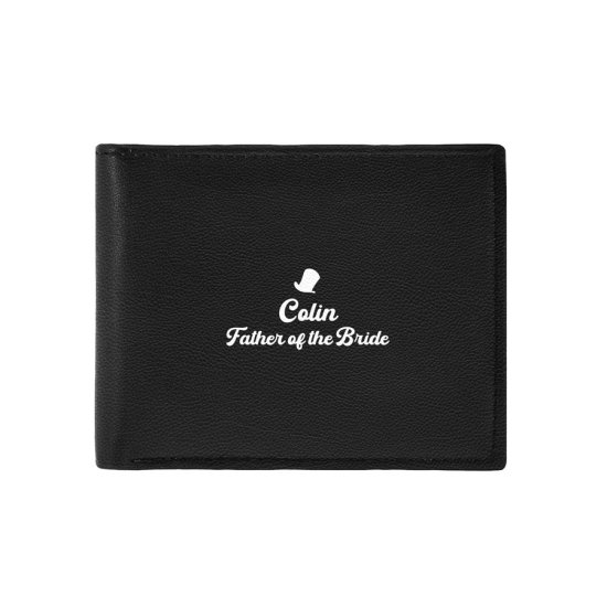 Personalised Luxury Top Hat Black Leather Wallet