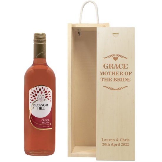 Personalised Wooden Wine Box - Wedding Female