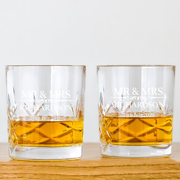 Mr and shop mrs whiskey glasses