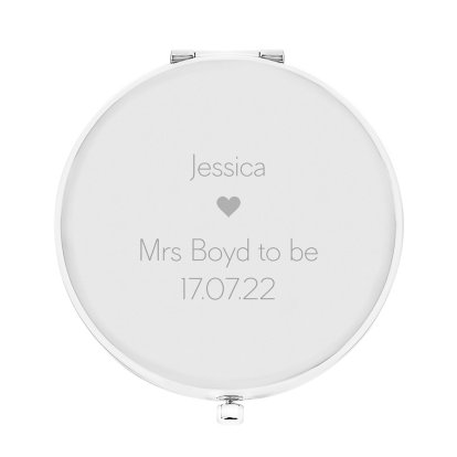 Personalised Silver Plated Compact Mirror - Bride