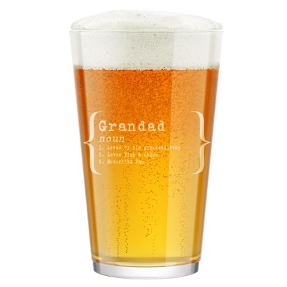 Engraved Definition Pint Glass