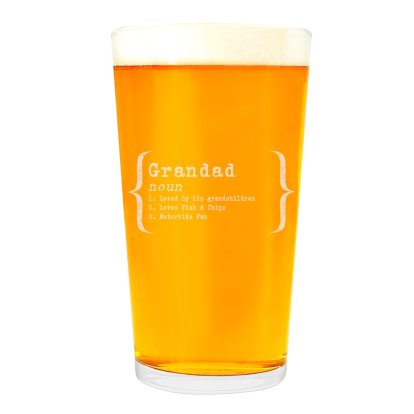 Engraved Definition Pint Glass