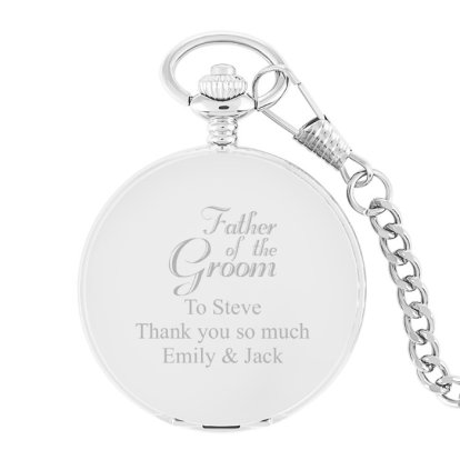Engraved Father of The Groom Pocket Watch