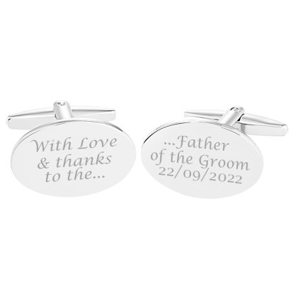 Personalised Love and Thanks Father of the Groom  Cufflinks