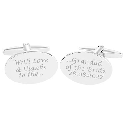 Personalised Love and Thanks Grandad of the Bride Cufflinks
