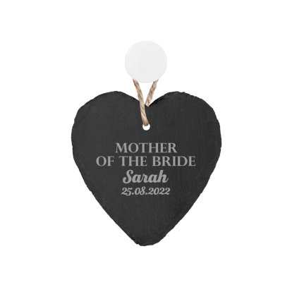 Engraved Heart Slate Keepsake - Mother Of The Bride