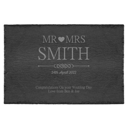 Engraved Mr and Mrs Slate Board