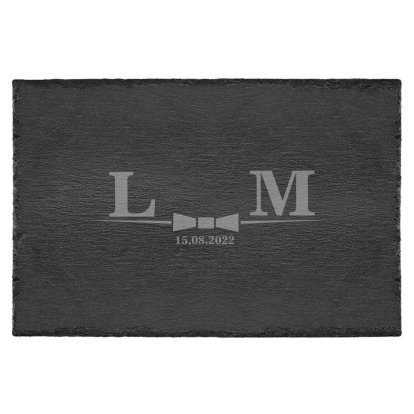 Engraved Slate Placemats - Classic Bow Tie