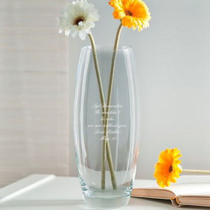 Engraved Tapered Bullet Vase