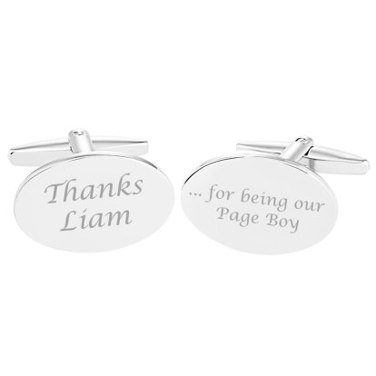 Personalised Thanks for Being our Page Boy Cufflinks
