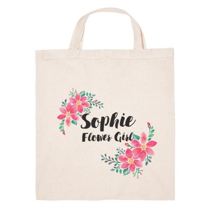 Flower Girl Personalised Flowers Favour Bag