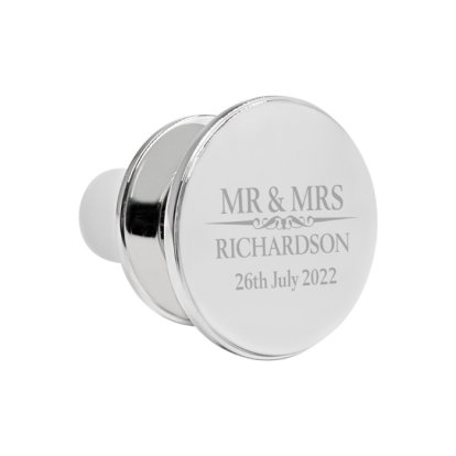 Heritage Wedding Mr and Mrs Personalised Bottle Stopper