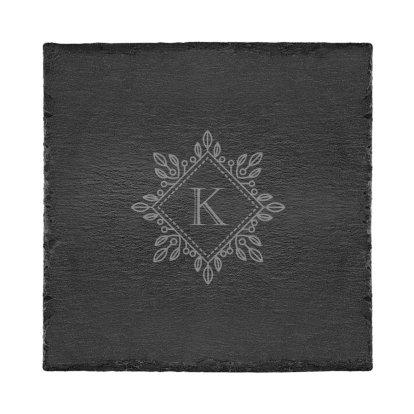 Initial Personalised Square Slate Placemat