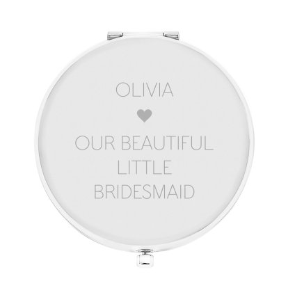 Personalised Silver Plated Compact Mirror - Little Bridesmaid