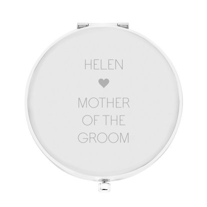 Personalised Silver Plated Compact Mirror - Mother of the Groom