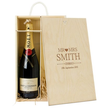 Personalised 2 Bottle Wine Box - Mr and Mrs 