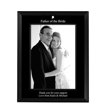 Personalised Black Photo Frame - Male Wedding Theme