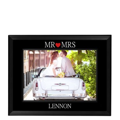 Personalised Black Photo Frame - Mr & Mrs